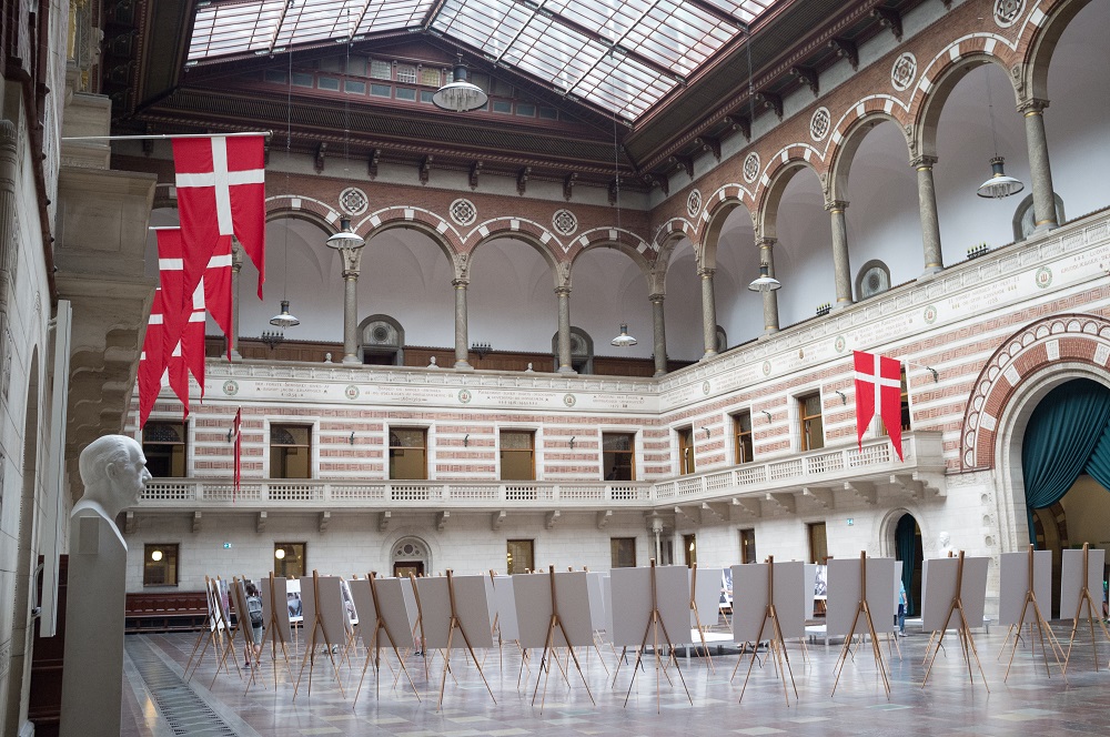 De grote ontvangstzaal van het Stadhuis te Kopenhagen