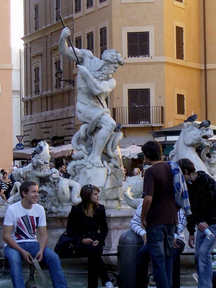 Piazza Navona te Rome met de Neptunusfontein