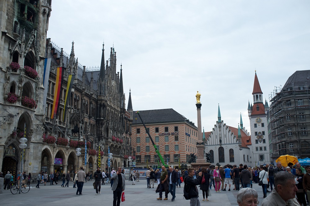 Altes en Neues Rathaus aan het Marienplatz te München