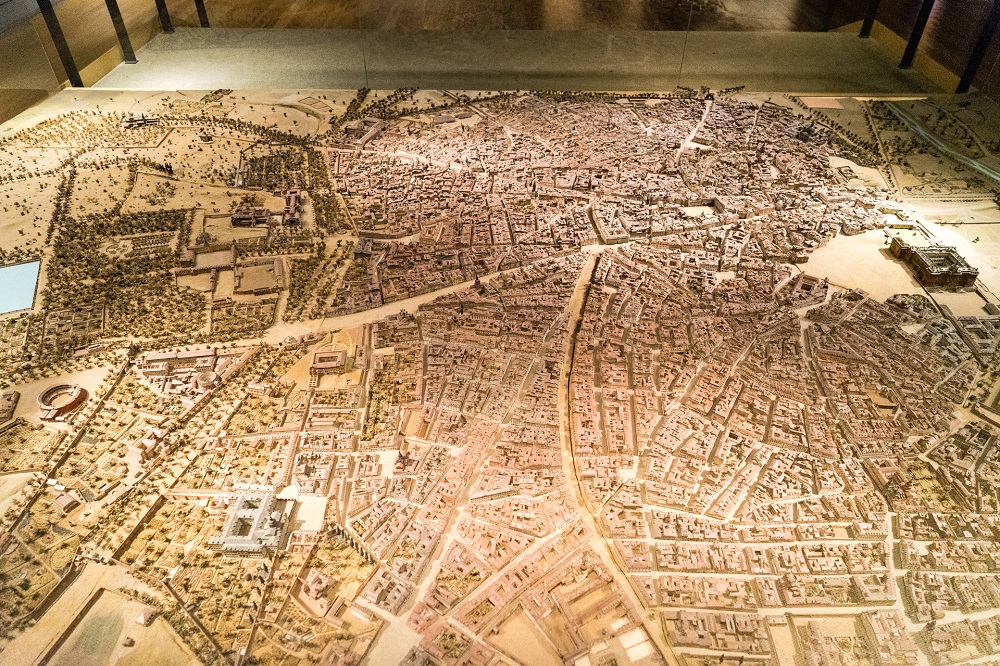Een maquette van Madrid anno 1830 in het historisch museum te Madrid